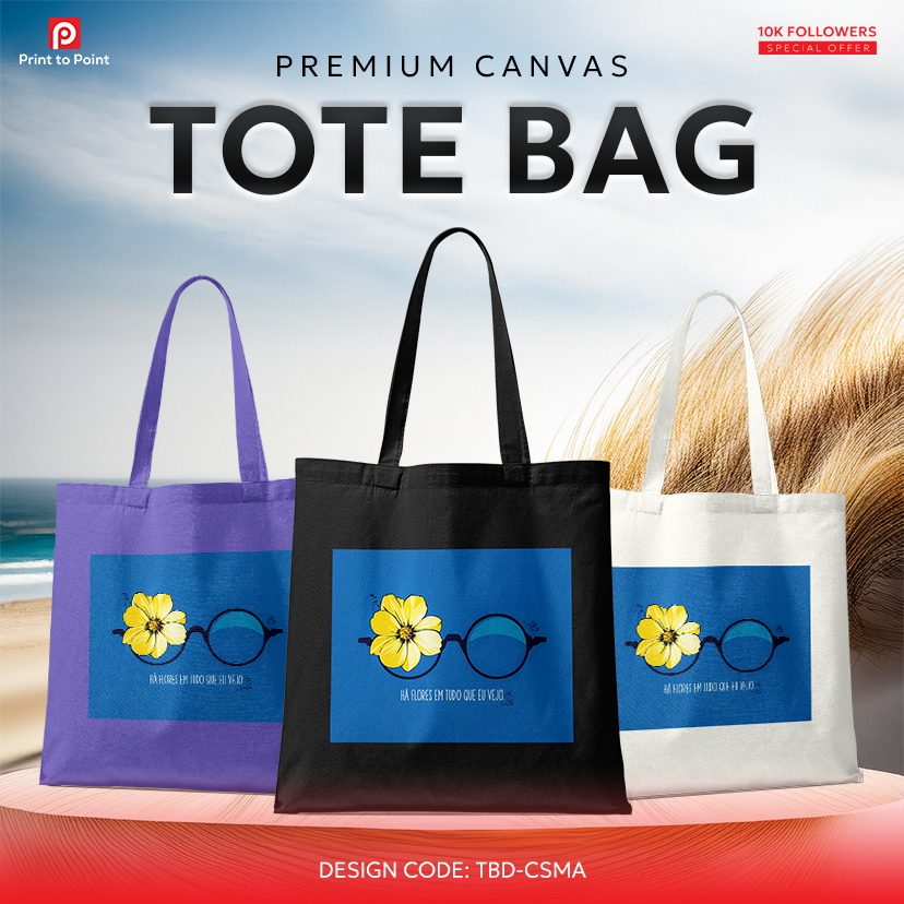 Canvas Tote Bag with Zipper | Reusable user friendly bag | Single Side Print